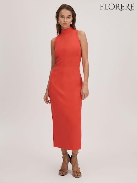 Florere Crepe Fitted Midi Dress (Q83392) | 881 QAR