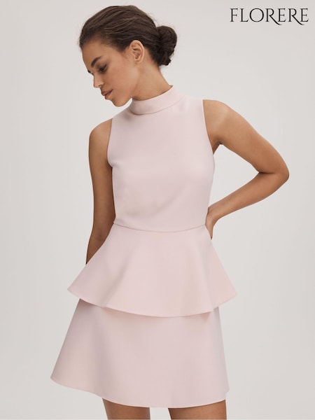 Florere Pale Pink Tiered Mini Dress (Q83428) | €196