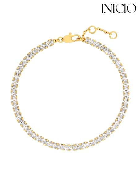 Inicio Gold Plated Tennis Bracelet - Gift Pouch (Q83475) | €29