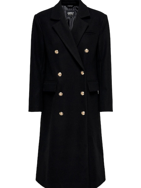 ONLY Black Longline Military Coat (Q83628) | €43