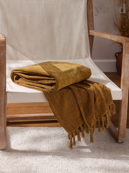 Yard Harri Herringbone Fringed 100% Cotton Throw (Q83631) | ‏140 د.إ.‏