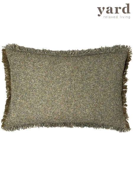 Yard Moss Green Doze Woven Fringed Polyester Filled Cushion (Q83632) | €40
