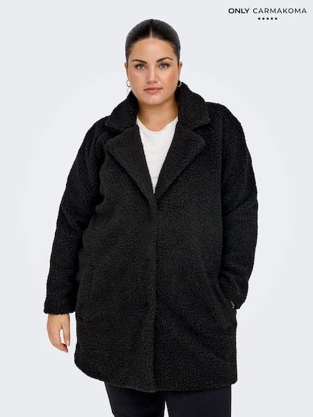 ONLY Curve Black Teddy Tailored Coat (Q83655) | €34