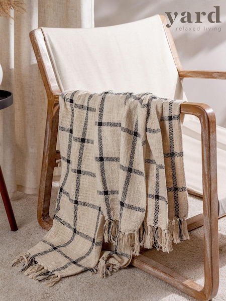 Yard Beni Check Fringed 100% Cotton Throw (Q83662) | 140 zł