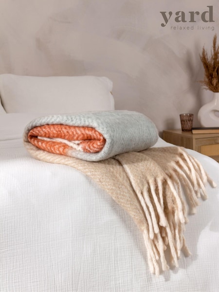 Yard Brick Red Rawton Ombre Herringbone Throw (Q83698) | €72