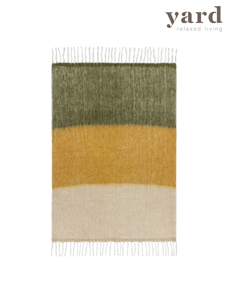 Yard Natural Beige/Moss Green Rawton Ombre Herringbone Throw (Q83719) | €72