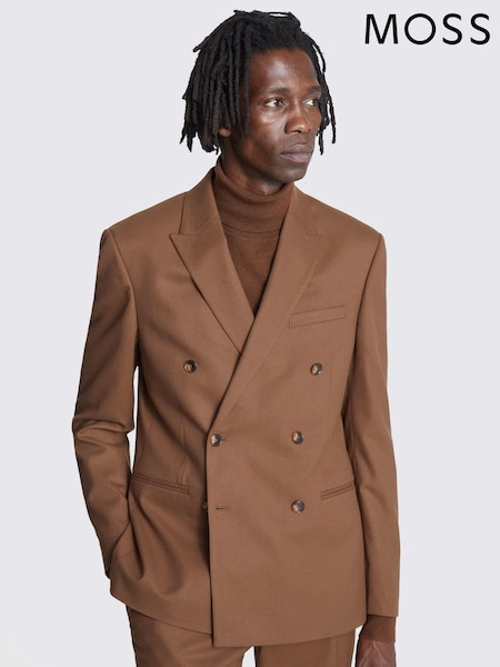 MOSS Brown Slim Fit Copper Flannel Jacket (Q83790) | AED347