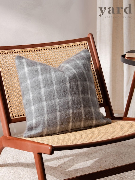 Yard Flint Grey Yarrow Check Polyester Filled Cushion (Q83829) | €34