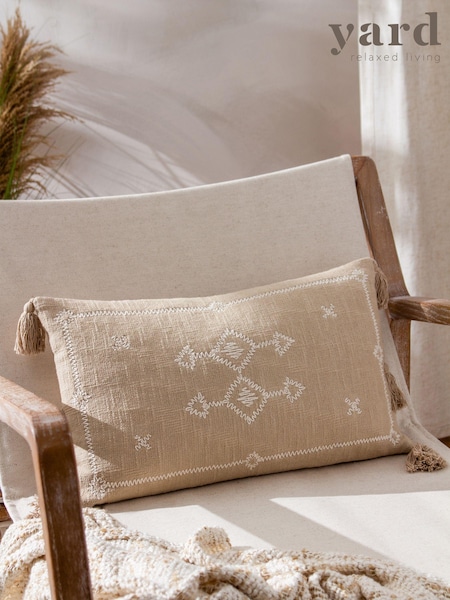 Yard Folis Embroidered Polyester Filled 100% Cotton Cushion (Q84040) | ‏99 د.إ.‏