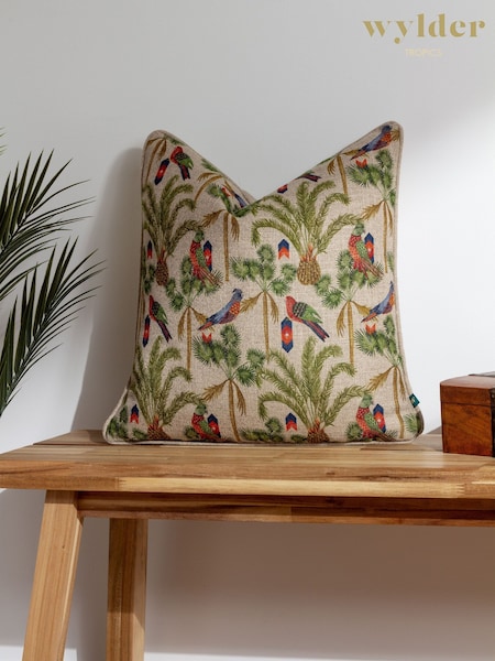 Wylder Natural Akamba Palm Trees Tropical Polyester Filled Cushion (Q84098) | R$ 235