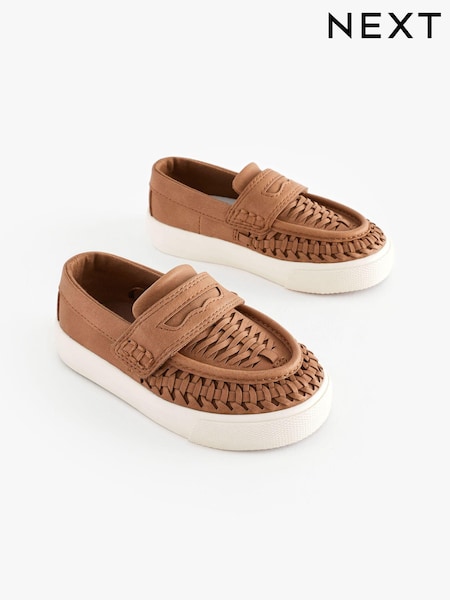 Tan Brown Wide Fit (G) Woven Loafers (Q84254) | €15 - €18
