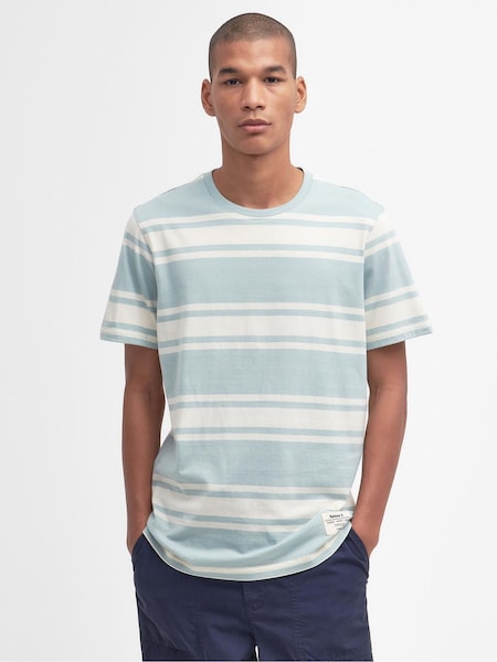 Barbour® Blue Chalk 100% Cotton Kilton Stripe T-Shirt (Q84358) | 148 QAR
