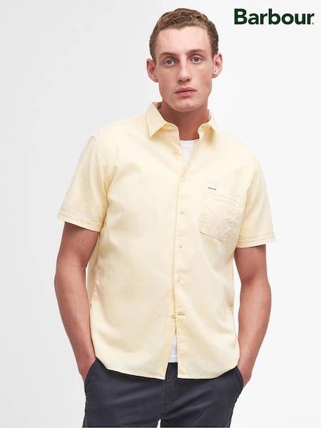 Barbour® Yellow Haze Terra Dye Cotton Linen Blend Short Sleeve Shirt (Q84399) | €47.50