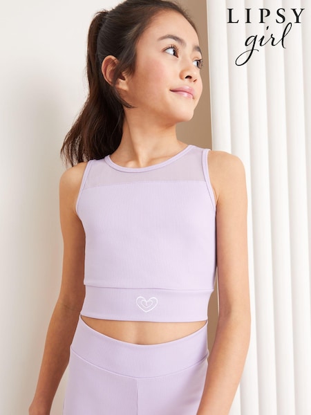Lipsy Purple Sleeveless Active Crop Top (Q84495) | AED36 - AED58
