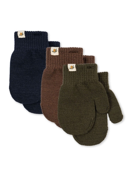Зелений - Konges Sløjd Filla Mittens Gloves 3 Pack