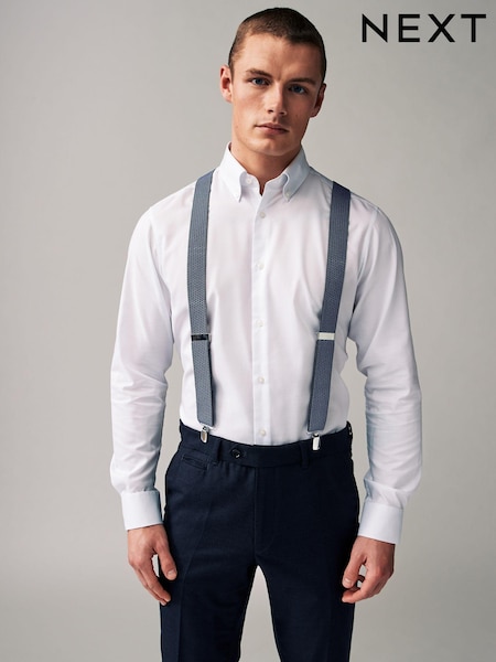 Navy Blue Textured Braces (Q84779) | LEI 108