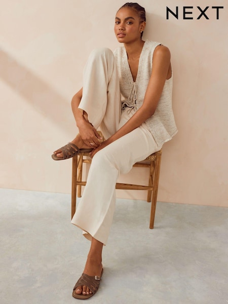 Tan Brown Forever Comfort® Cross Strap Mules (Q84872) | €12