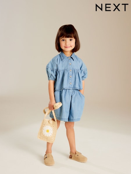 Blue Denim Blouse And Shorts Co-ord Set (3mths-8yrs) (Q84897) | €9 - €13