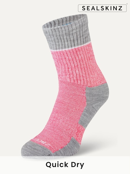 ורוד - Sealskinz Thurton Non-waterproof Quickdry Mid Length Socks (Q85023) | ‏75‏₪