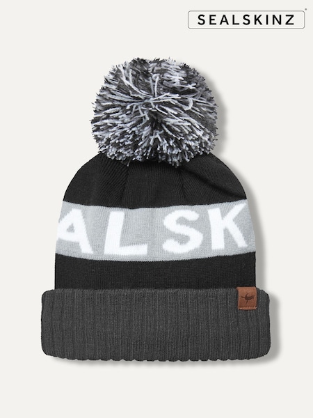 Negro - Sealskinz Foulden Water Repellent Cold Weather Bobble Hat (Q85046) | 35 €
