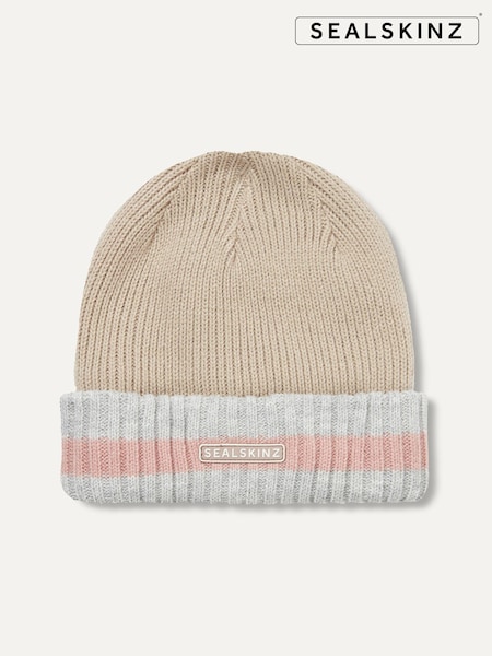 Sealskinz Holkham Waterproof Cold Weather Striped Roll Cuff Beanie (Q85058) | €21.50