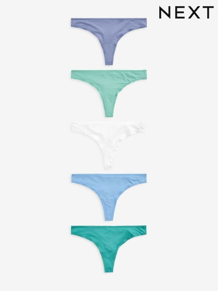 Blue Thong Microfibre Knickers 5 Pack (Q85109) | €7.50
