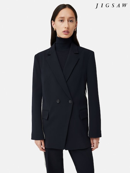 Jigsaw Black Piped Detail Tailored Blazer (Q85138) | €229