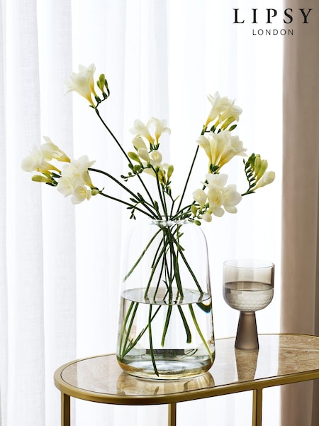 Lipsy Clear Gold Trim Glass Vase (Q85431) | €34
