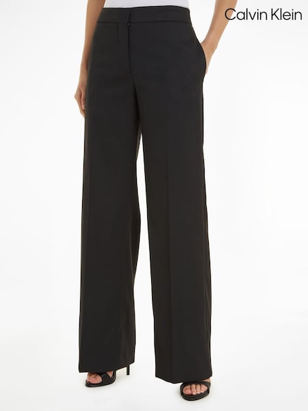 Calvin Klein Black Tailored Wide Leg Trousers (Q85536) | €165
