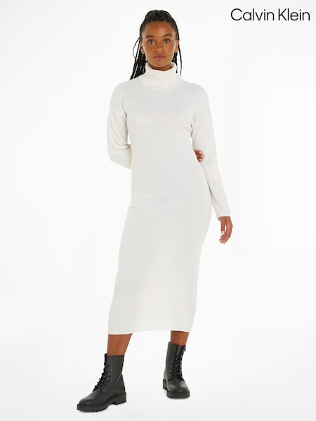 Calvin Klein White Wool Dress (Q85538) | €80
