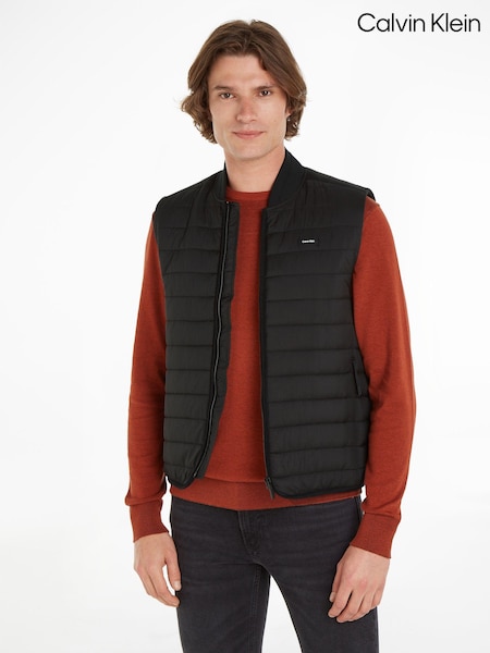 Calvin Klein Black Crinkle Quilt Gilet (Q85552) | €72