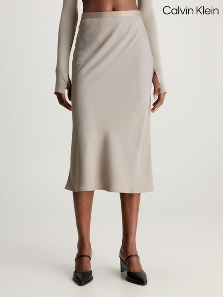 Calvin Klein Grey Midi Skirt (Q85573) | 371 QAR