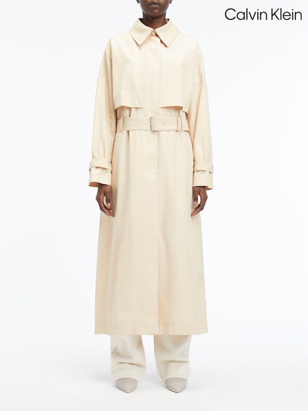 Calvin Klein Cream Wool Blend Straight Dress (Q85577) | €178