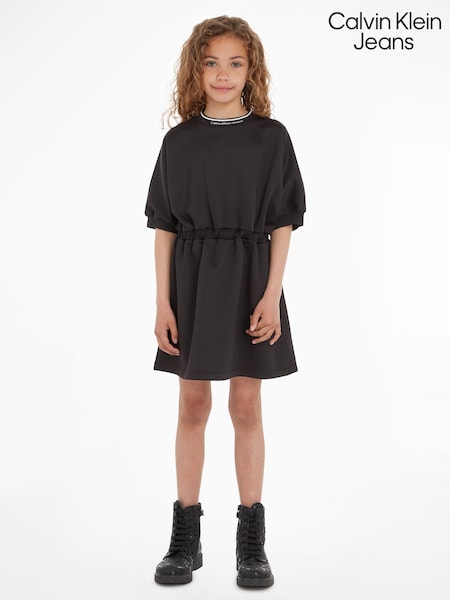 Calvin Klein Jeans Black Shine Logo Tape Dress (Q85579) | €34
