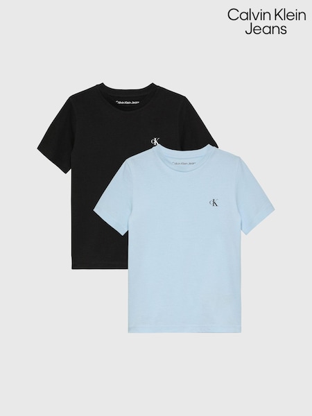 Calvin Klein Jeans Blue Monogram 100% Cotton T-Shirt 2 Pack (Q85596) | € 25