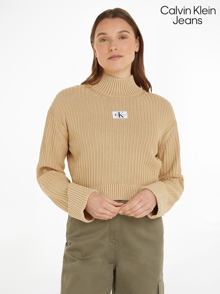 Calvin Klein Jeans Washed Monologo Natural Sweater (Q85628) | 429 LEI