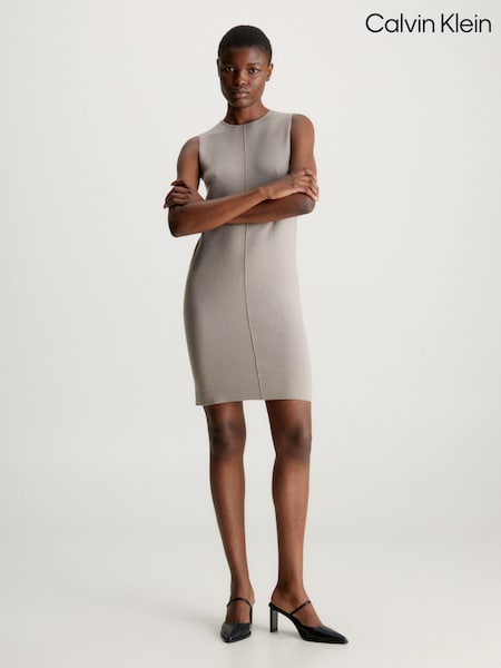 Calvin Klein Brown Fine Wool Shift Dress (Q85631) | €89