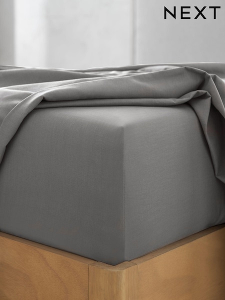 Grey Pure 144 Thread Deep Fitted Count 100% Cotton Sheet (Q85786) | €12 - €20