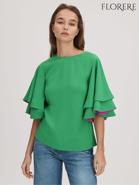 Florere Layered Sleeve Blouse (Q85833) | ₪493