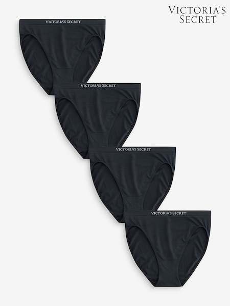 Victoria's Secret Black Brief Logo 4 Pack Knickers (Q85838) | €22.50