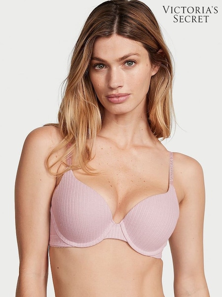 Victoria's Secret Pale Plum Purple Ribbed Full Cup Push Up Bra (Q85896) | €40