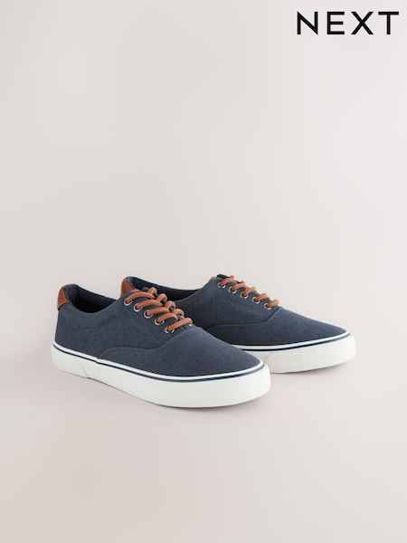 Navy Blue Classic Canvas Pumps (Q85977) | $47