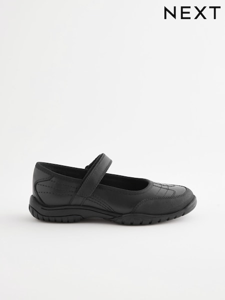 Matt Black Leather Mary Jane School Shoes (Q86073) | €25 - €31