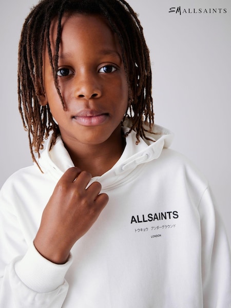 smALLSAINTS White Oversized Underground Pullover Hoodie (Q86191) | $61 - $68