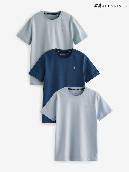 Azul - smALLSAINTS Boys Brace Crew 100% Cotton T-Shirts 3 Pack (Q86215) | 40 € - 45 €