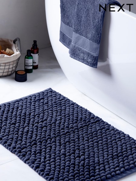 Navy Bobble X-Large Bath Mat (Q86592) | €18