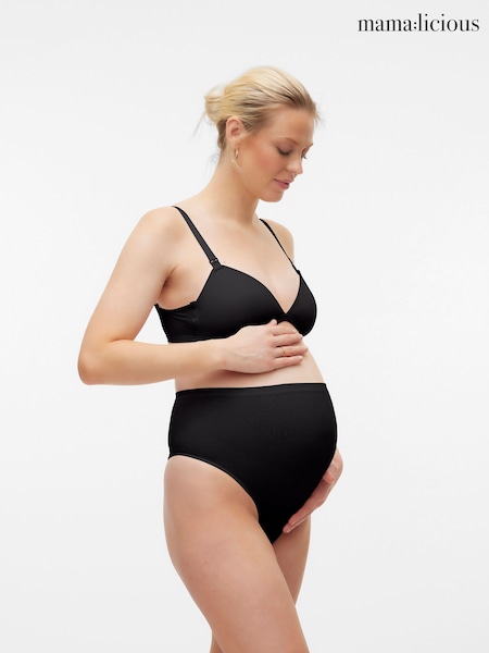 Mamalicious Black Maternity Cotton String Underwear (Q86666) | €13