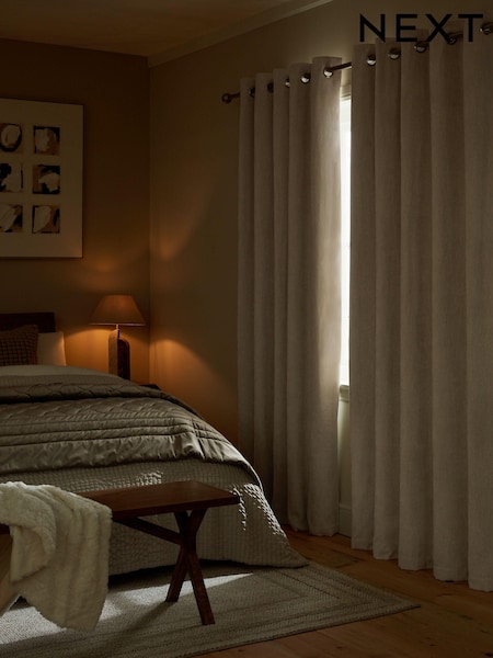 Natural Super Soft Cosy Blackout/Thermal Eyelet Curtains (Q86687) | €84 - €196