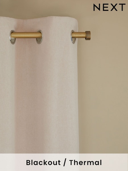 Natural Brushed Eyelet Blackout/Thermal Curtains (Q86690) | €85 - €197