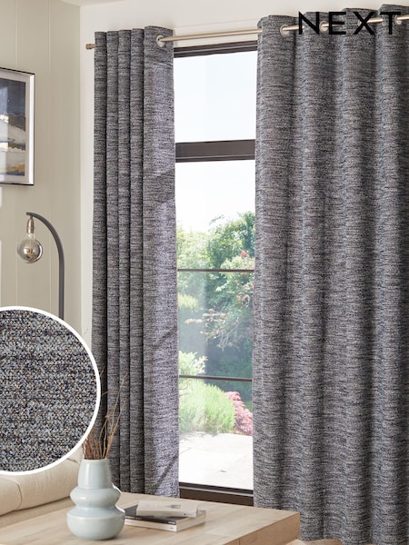 Bouclé Textured Eyelet Curtains (Q86743) | R$ 590 - R$ 1,470
